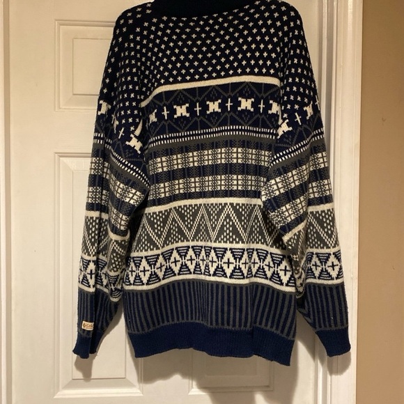 Vintage Columbia Arctic Print Quarter Zip Christmas Sweater Men’s Size XL - Picture 5 of 6